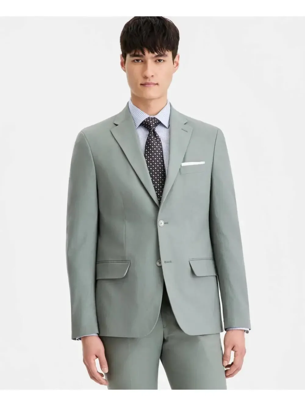 Tommy Hilfiger Mens Conrad Modern Fit Linen Blend Sport Coat Sage Green